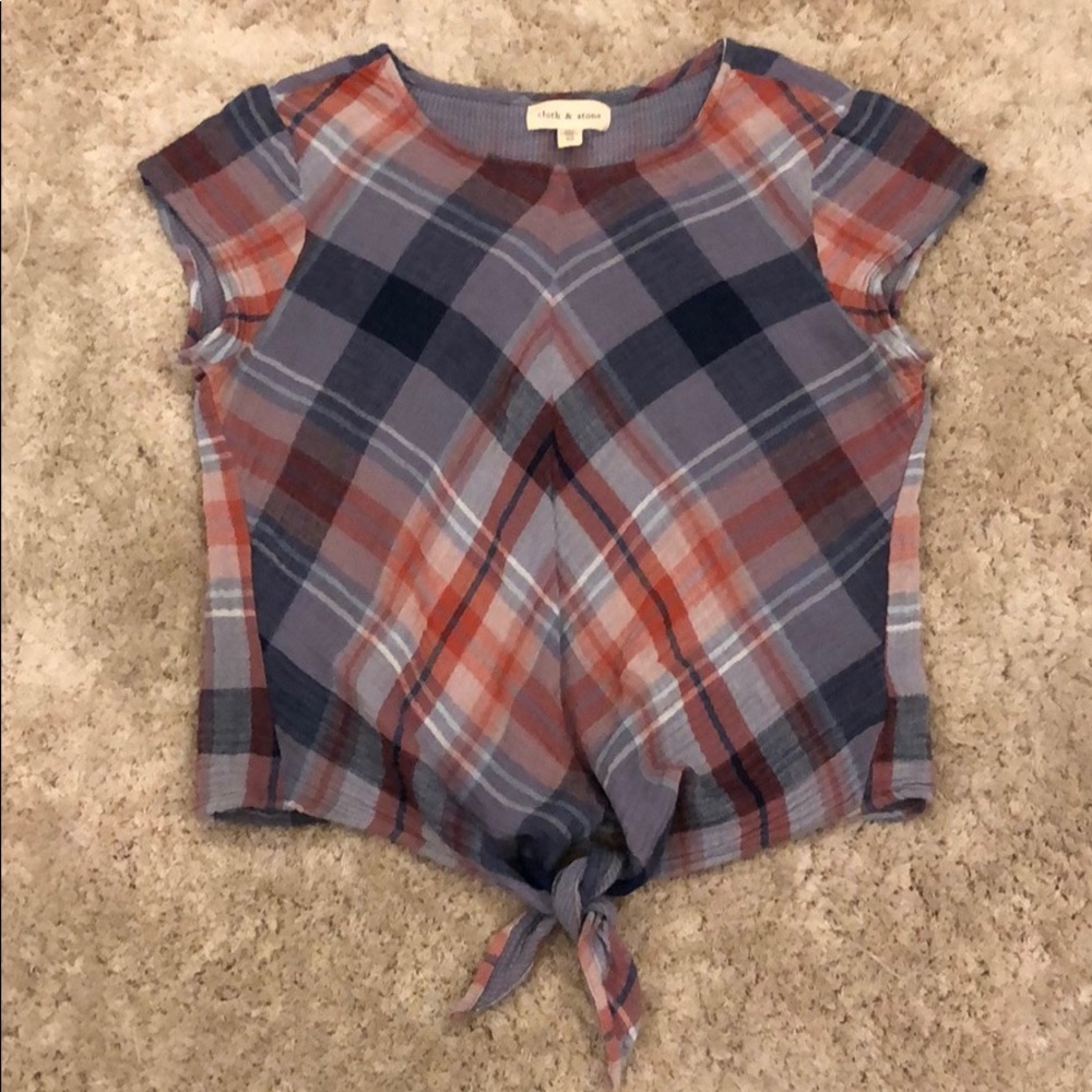Anthropologie Cloth & Stone Tie Front Blouse